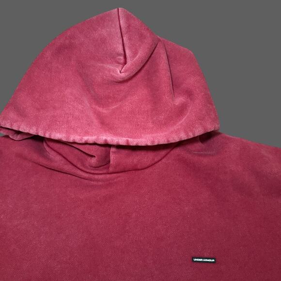 Under Armour Icon Heavyweight Fleece Wash Men's Oversized Hoodie M NWT Cardinal - Picture 3 of 8